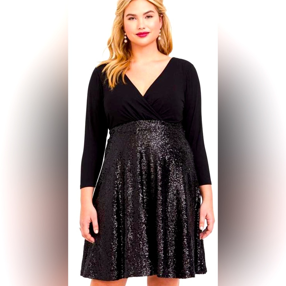 Torrid - Special Occasion Black Sequin Skater Dress